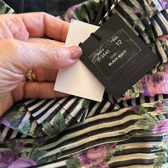 Anna Sui Silk Striped Floral Romper Sz12 - Picture 6 of 11